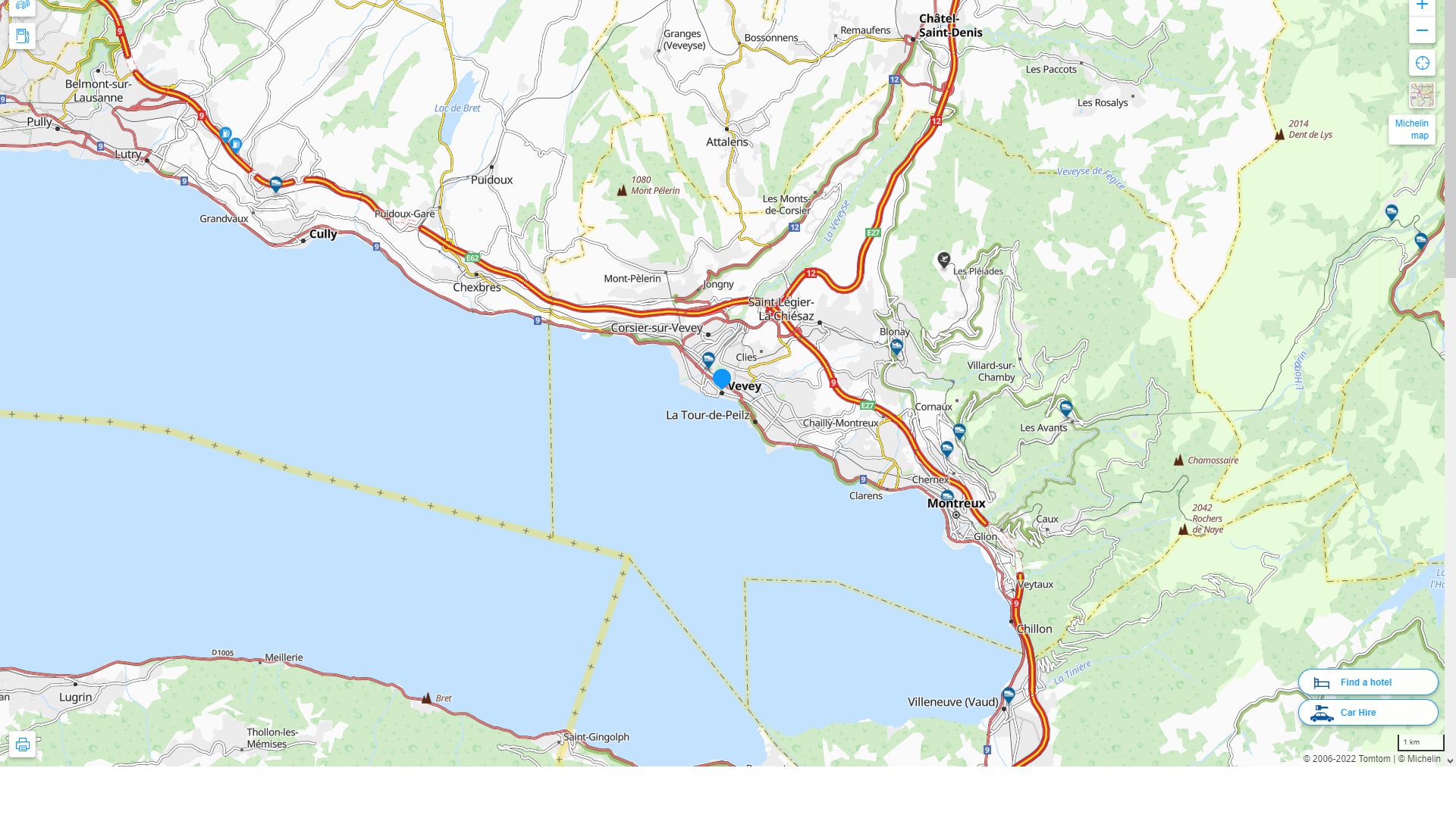 Vevey Highway and Road Map
